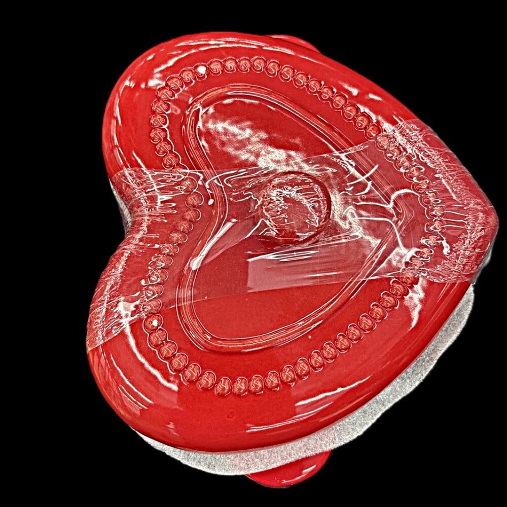 💖 Valentine's Day! Heart Dutch Oven Safe Ceramic Bowl With Lid - Red, Baking